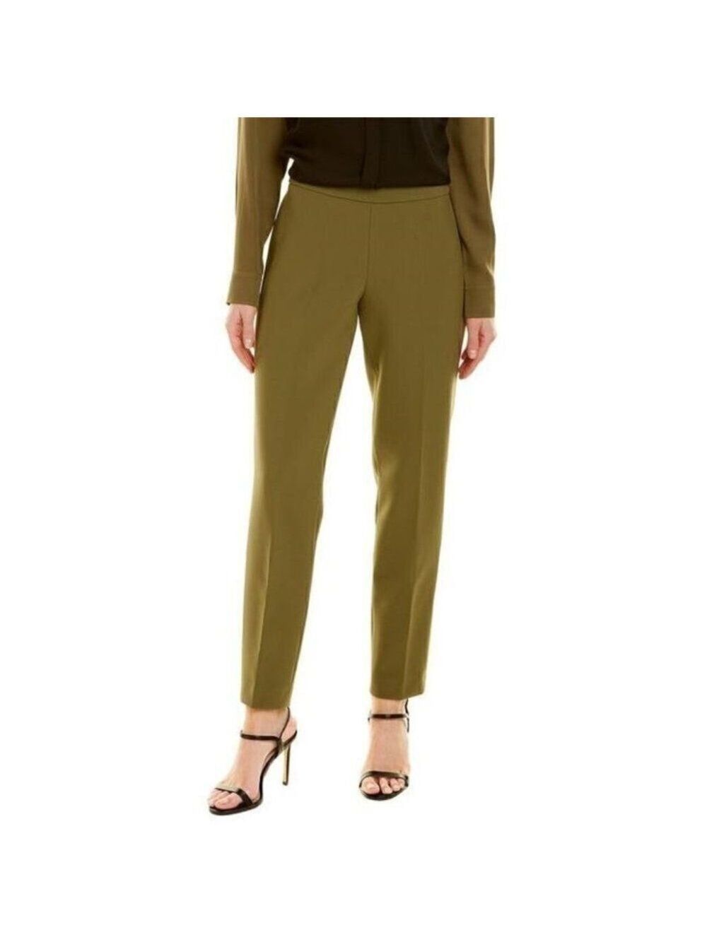 New hugo Boss | Tiluna Side-Zip 2 Slim-Leg Ponte Cropped Trousers in Green